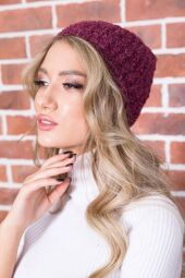 Осінньо-зимова жіноча шапка AGER, темно-пудрового кольору, 167R7774