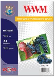 Фотобумага WWM Photo матовая 180г/м2 A4 100л (M180.100) от производителя WWM