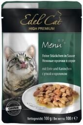 Корм Edel Cat вологий з качкою та кроликом у соусі для дорослих котів 100 гр