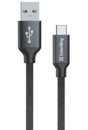 Кабель ColorWay USB-USB-C, 2м Black (CW-CBUC008-BK) от производителя ColorWay