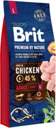 Корм Brit Premium Dog Adult L сухий з куркою для собак великих порід 15 кг (8595602526468) від виробника Brit Premium