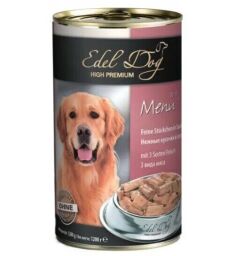 Вологий корм для собак Edel Dog три види мʼяса 1.2 кг від виробника Edel