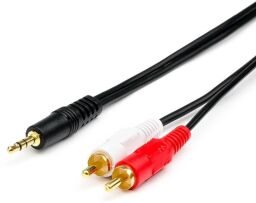 Аудио-кабель Atcom (10709) mini-jack 3.5мм(M)-2xRCA-тюльпан(M) 5м пакет от производителя Atcom