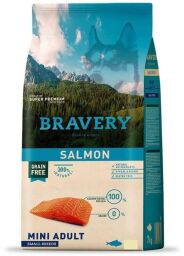 Сухий корм для собак дрібних порід із лососем Bravery Dog Salmon Mini Adult Small Breeds 2 кг (6732BRSALMADULM_2KG) від виробника Bravery