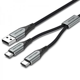 Кабель Vention USB - 2xUSB Type-C (M/M), 0.5 м, Grey (CQOHD) від виробника Vention