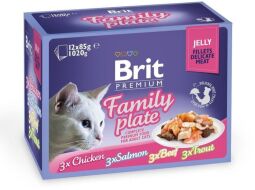 Набір вологого корму Brit Premium "Сімейна тарілка" в желе 12 шт. (8595602519408) від виробника Brit Premium