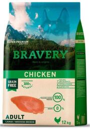 Сухой корм Bravery Dog Large/Medium Chicken - Бравери с курицей для собак средних и больших пород 12 кг (6626  BR CHIC ADU L_ 12KG) от производителя Bravery