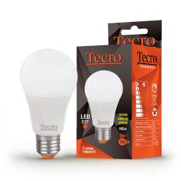 Лампа світлодіодна Tecro 9W E27 3000K (PRO-A60-9W-3K-E27) від виробника Tecro