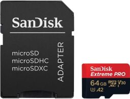Карта памяти MicroSDXC 64GB UHS-I U3 R200/W90MB/s SanDisk Extreme Pro V30 + SD-адаптер (SDSQXCU-064G-GN6MA) от производителя SanDisk