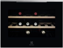 Холодильник Electrolux встроенный для вина, 45x60х56, полок - 2, зон - 1, бут-18, ST, черный+нерж (KBW5X) от производителя Electrolux