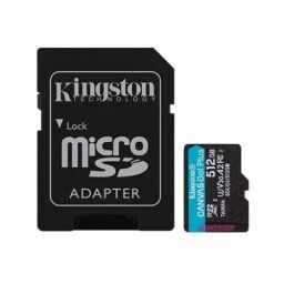 Карта пам'яті Kingston microSD  512GB C10 UHS-I U3 A2 R170/W90MB/s + SD