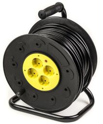Фільтр живлення PowerPlant (PPRA16M50S4L) 4 розетки, 50 м, чорний, на котушці від виробника Power Plant