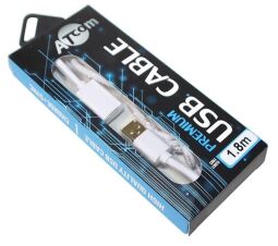 Кабель Atcom USB - USB V 2.0 (M/F), подовжувач, 1.8 м, White + Gold Plated (13425) блістер