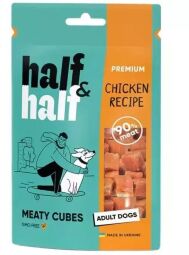 Ласощі для собак Half&Half Meaty Cubes Adult 100 г - курка