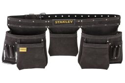 Пояс для інструменту Stanley, кишеня, 5 відділень, міцна якісна шкіра, металевий тримач для молотка, охоплення талії 84-133см