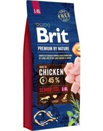 Корм Brit Premium Dog Senior L+XL сухой с курицей для пожилых собак больших и гигантских пород 15 кг (8595602526482) от производителя Brit Premium