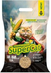 Кукурузный наполнитель SuperCat комкующий для кошачьих туалетов, 5 кг (3540) от производителя SuperCat