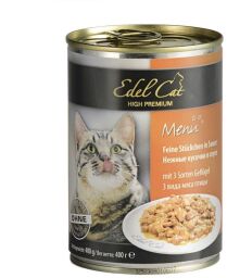 Влажный корм для кошек Edel Cat (три вида мяса птицы в соусе) 400 г (1000319/173046) от производителя Edel