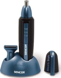 Триммер SENCOR, для бороды, усов, носа и тела, 1хАА, насадок-2, подставка, сталь, черно-синий (SNC101BL) от производителя Sencor