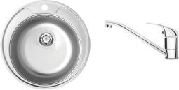 Набір для кухні Deante Twist, стальна мийка ZHC_0813 + зміш. BYU_060M, сталь (ZHCA0813) від виробника Deante