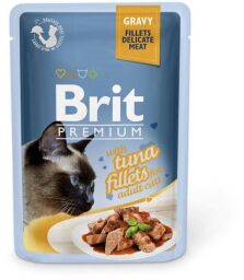Brit Premium Cat Tuna Fillets Gravy pouch 85 г вологий корм для кішок (філе тунця в соусі)