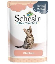 Schesir Kitten Care Chicken ШЕЗИР ФІЛЕ КУРИЦІ ДЛЯ КОТЯТ натуральні консерви в желе для кошенят, вологий корм, п (171047) від виробника Schesir
