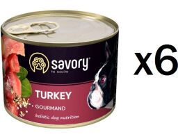 Упаковка вологого корму Savory Dog Gourmand 6шт*200 г для дорослих собак (індичка)