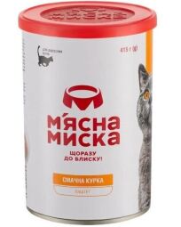 Паштет для взрослых кошек Мясная Миска 415 г (курица) от производителя М'ясна Миска