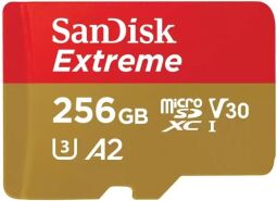 Карта пам'яті SanDisk microSD  256GB C10 UHS-I U3 R190/W130MB/s Extreme V30