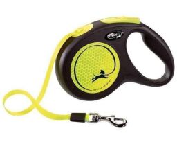 Flexi (Флексі) New Neon — Повідець-рулетка для собак, що світиться в темряві, стрічка М (жовтий)