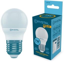 Лампа светодиодная пуля Crystal Gold 7W E27 4000K (G45-020) от производителя Crystal