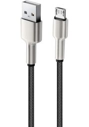 Кабель ColorWay USB - micro USB (M/M), Metal Head, 2.4 А, 1 м, Black (CW-CBUM046-BK)