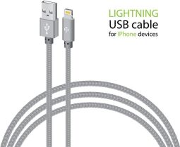 Кабель Intaleo CBGNYL2 USB - Lightning (M/M), 2 м, Grey (1283126477669) від виробника Intaleo