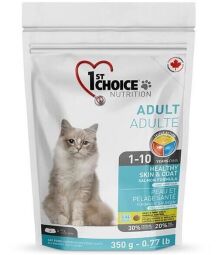 1st Choice Adult Healthy Skin & Coat 350 г лосось сухий корм для котів для здорової шкіри і блискучої вовни (ФЧКЛХ350) від виробника 1st Choice